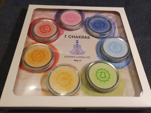 Chakras candle set - Csakra gyertyk dszdobozban