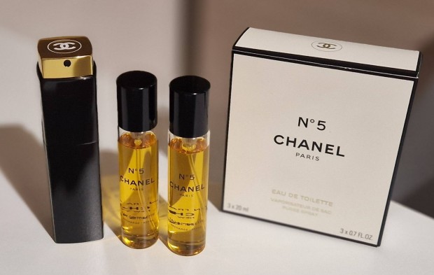 Chanel No.5 edt 3x20 ml purse spray parfm szett