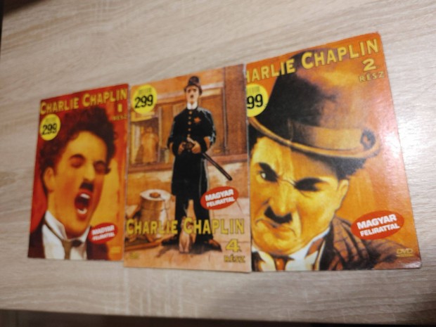 Charlie Chaplin 3 db papirtokos dvd film