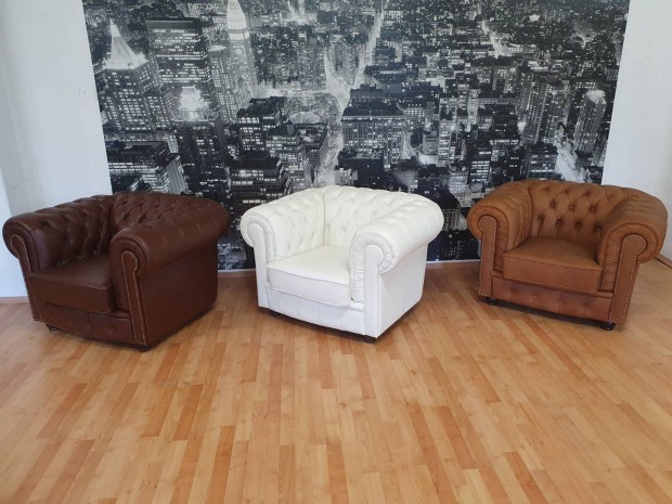 Chesterfield fotel,valódi bőr,újonnan,garanciával