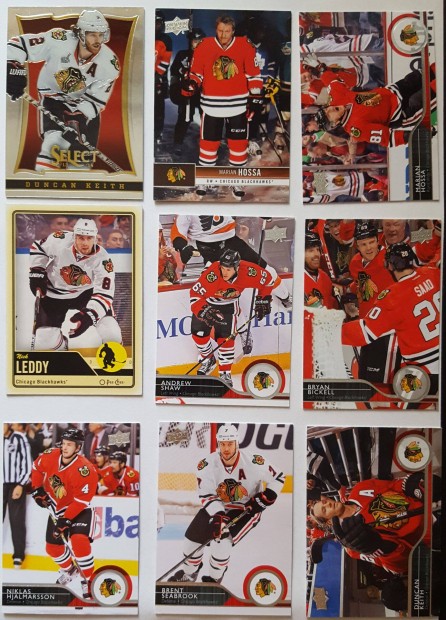 Chicago Blackhawks NHL krtyk jgkorong Leddy, Belfour, Chelios, stb