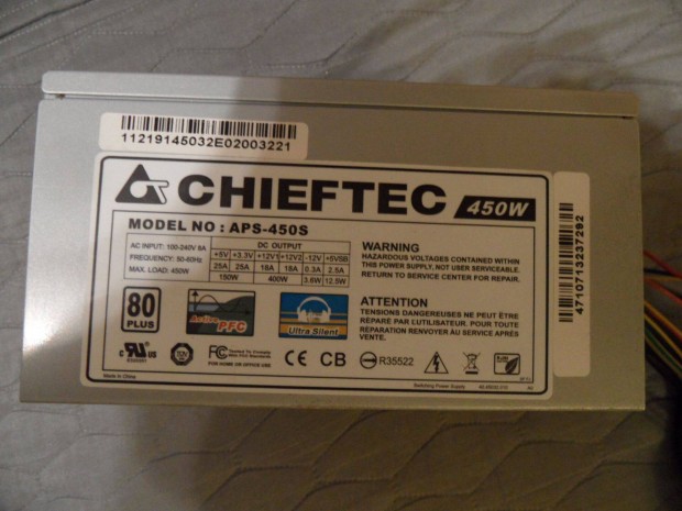 Chieftec 450W - minsgi tpegysg, 80+ hatsfok