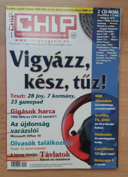 Chip magazin 2001.01. Cd-vel /rgi, retro jsg/