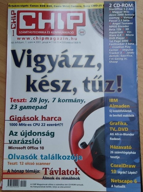 Chip magazin 2001 /2db bontatlan Cd-vel 