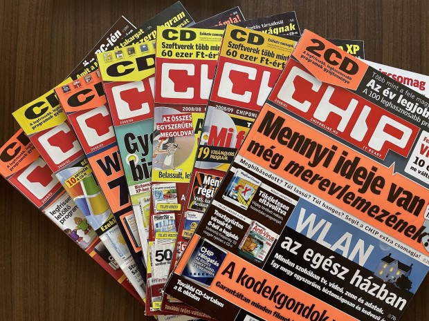Chip magazinok 2005-2006-2008 vek, 12 db sszesen