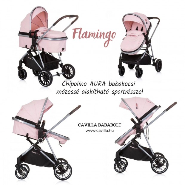 Chipolino AURA babakocsi mzess alakthat sportrsszel - Flamingo