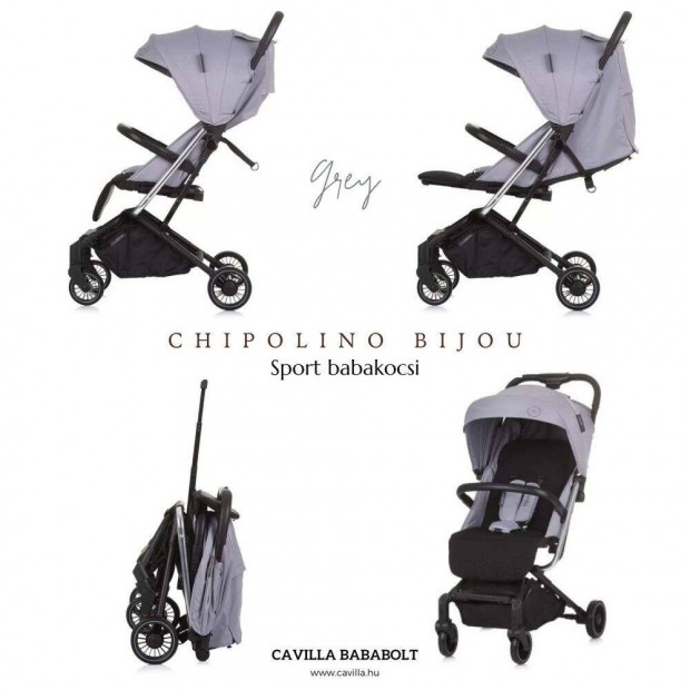 Chipolino Bijou sport babakocsi - Ash Grey, fd