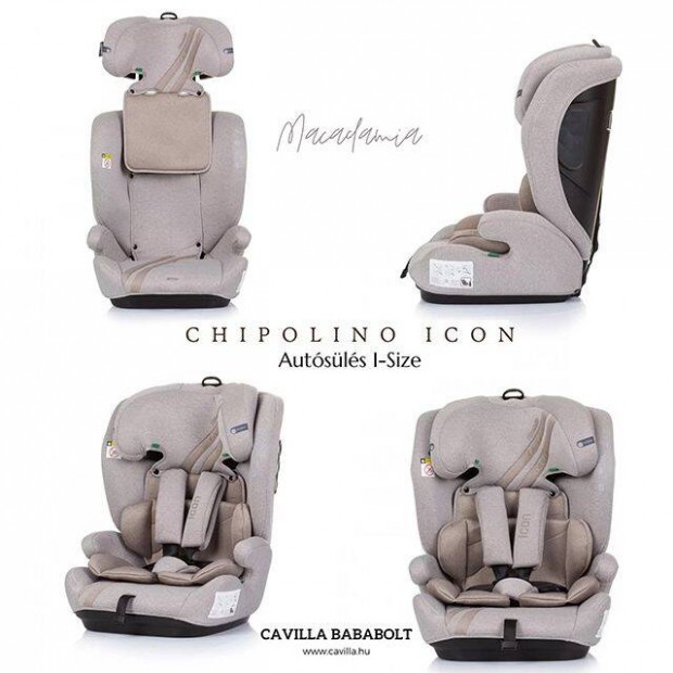 Chipolino Icon Autsls I-Size 76-150CM , (0-36 KG), Macadamia