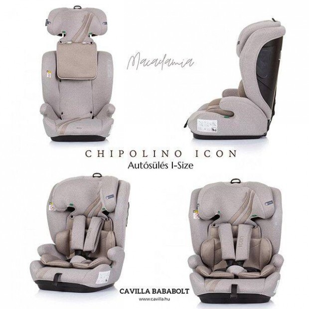 Chipolino Icon Autsls I-Size 76-150CM , (0-36 KG), Macadamia, hs