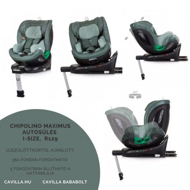 Chipolino Maximus autsls I-Size 40-150cm -pastel green, gt