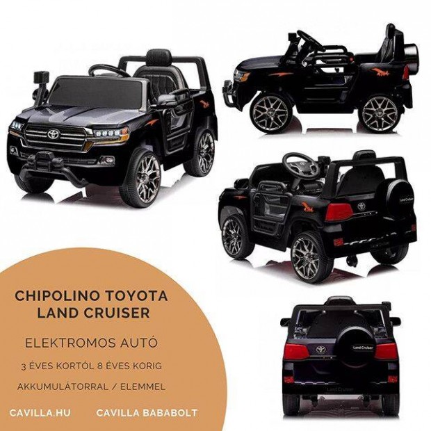 Chipolino Toyota Land Cruiser Elektromos Aut - Black