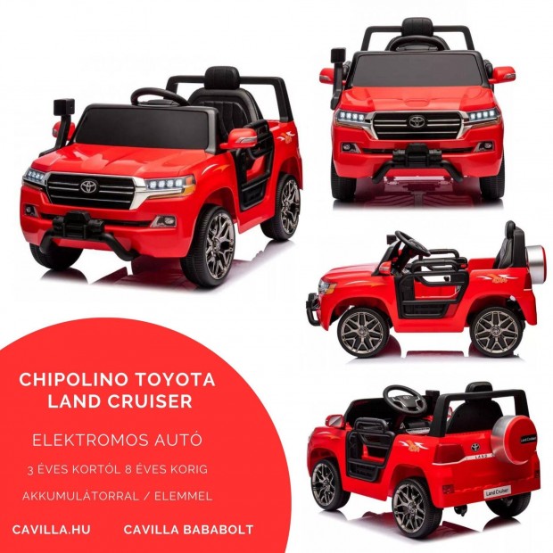 Chipolino Toyota Land Cruiser Elektromos Aut - Piros