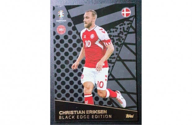 Christian Eriksen Dnia Black Edge focis krtya Topps Euro 2024