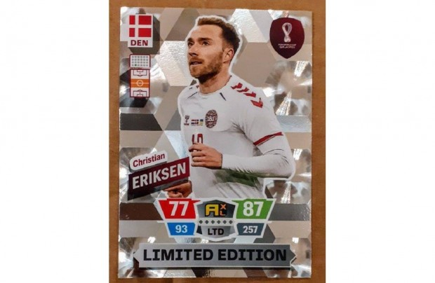 Christian Eriksen Dnia XXL Limited Edition focis krtya Qatar 2022