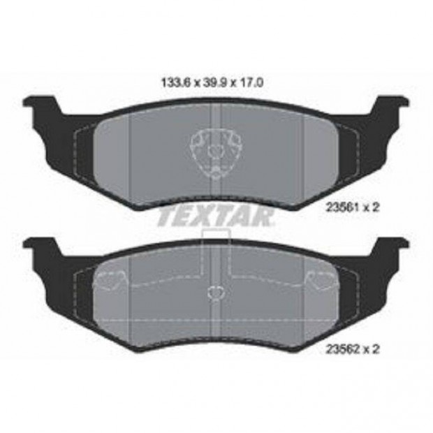 Chrysler Textar fékbetét, hátsó eladó. Cikkszám:05011631AA