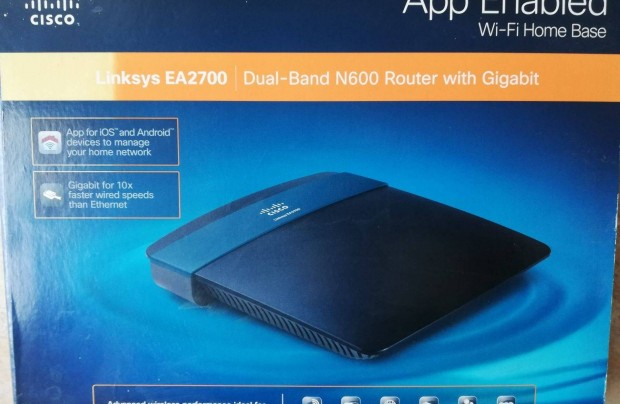 Cisco Linksys EA2700 gigabites dual band router dobozban tpjval