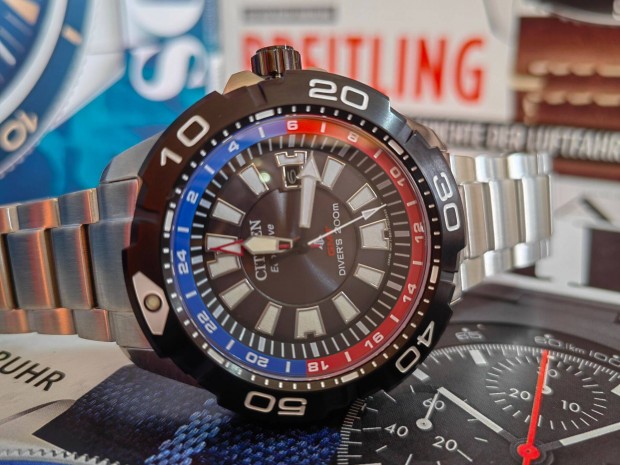 Citizen Promaster GMT BJ7128-59E "Pepsi stlus" frfi karra