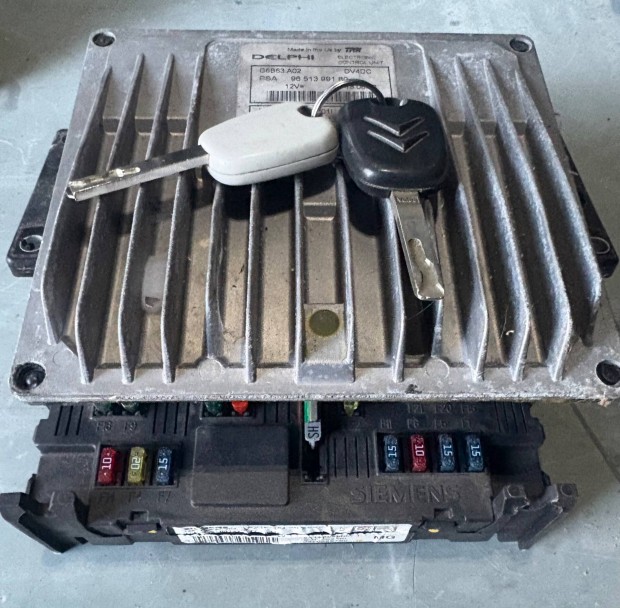 Citroen C3 1.4 16v hdi 8hy motorvezerl szett Dephi 9651399180 DV4DC