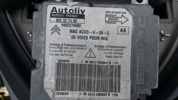 Citroen, Peugeot légzsákindító, légzsák indító 602327400 AK 9652276980