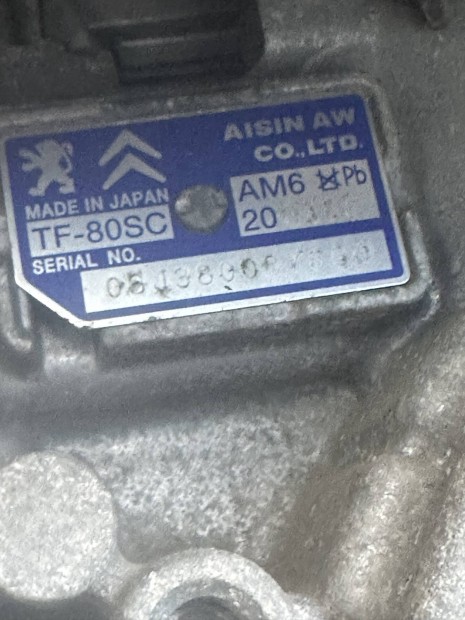 Citroen c5 és Peugeot 407 japán 6 sebességes automata váltó eladó