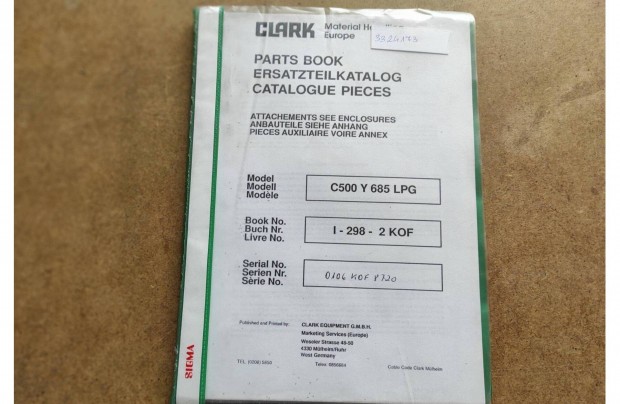 Clark C 500Y 685 LPG targonca alkatrészkatalógus