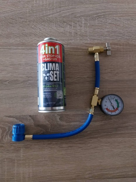Climaset Autóklíma Töltő Gáz R134A Hűtőközeg 4in1 235g + Kábel