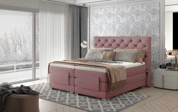 Clover 180x200 boxspring ágy matraccal rózsaszín