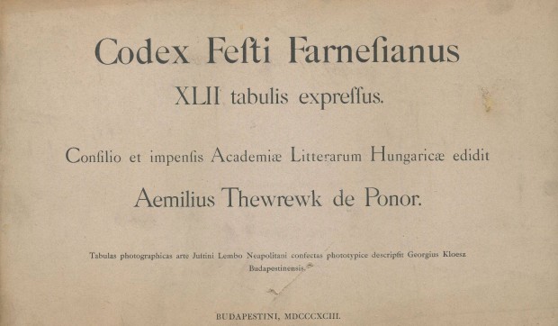 Codex Festi Farnesianus XLII tabulis expressus