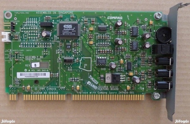 Compaq Audio Feature Board ESS1868F hangkrtya + hangkbel