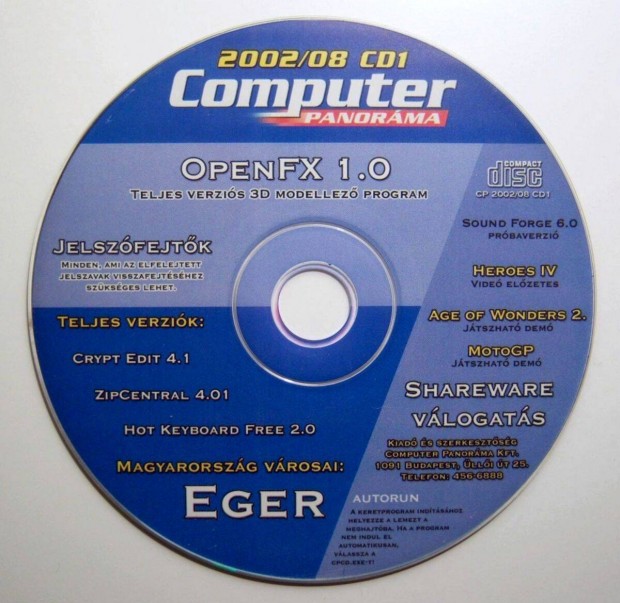 Computer Panorma 2002/08 CD1 (jogtiszta jsgmellklet)