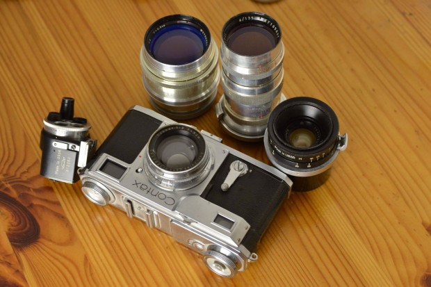 Contax 2 szett, tkletes llapotban obejektvekkel, keresvel