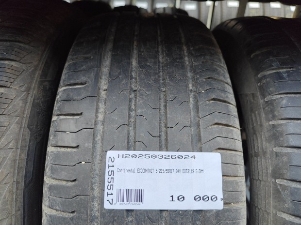Continental ECOCONTACT 5 215/55R17 94V DOT3119 5,5MM HASZNÁLT