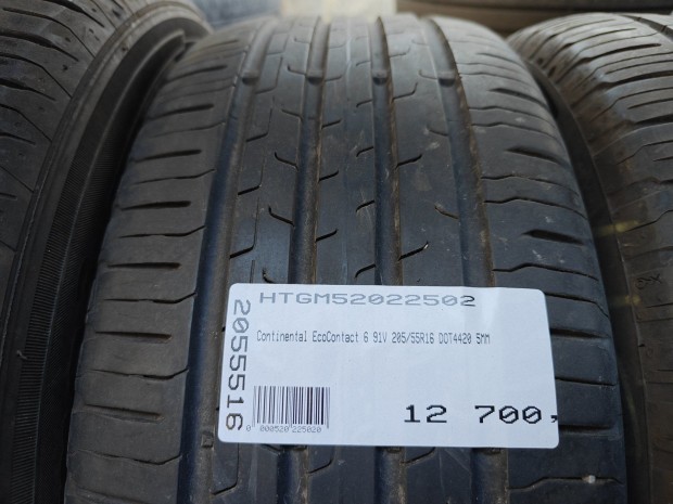 Continental EcoContact 6 91V 205/55R16 DOT4420 5MM HASZNÁLT NYÁRIGUMI