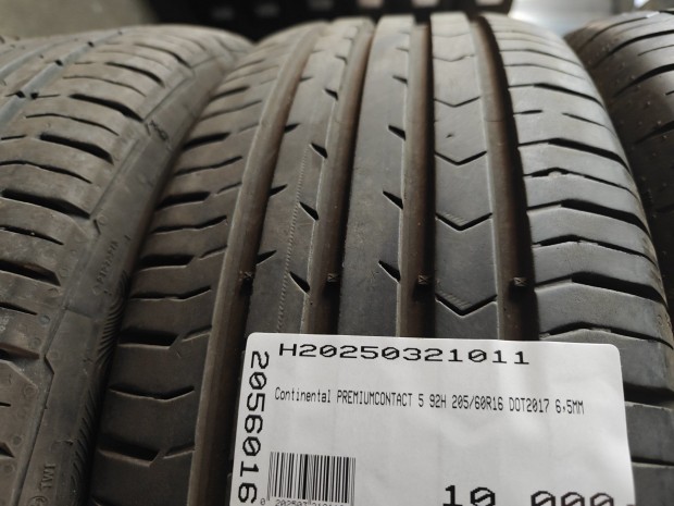 Continental PREMIUMCONTACT 5 92H 205/60R16 DOT2017 6,5MM Használt