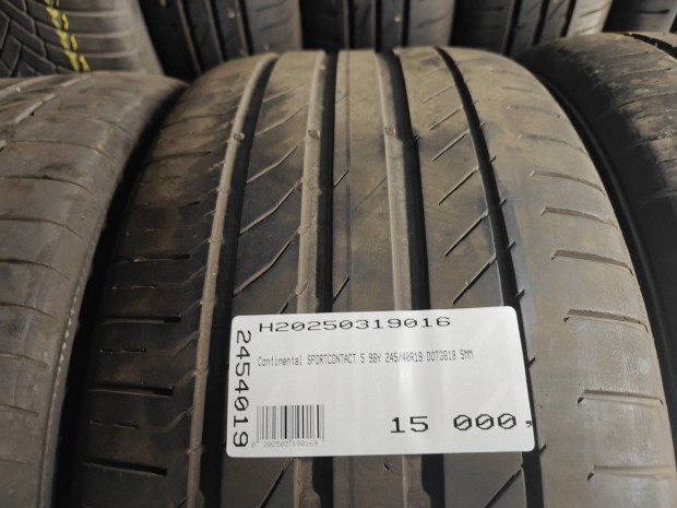 Continental SPORTCONTACT 5 98Y 245/40R19 DOT3818 5MM HASZNÁLT