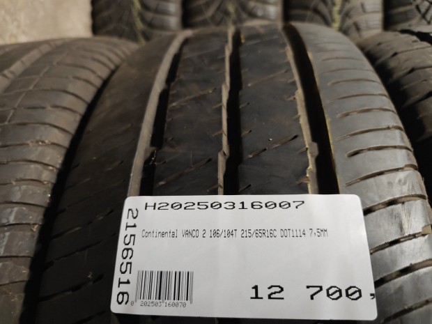 Continental VANCO 2 106/104T 215/65R16C DOT1114 7,5MM HASZNLT GUMI T