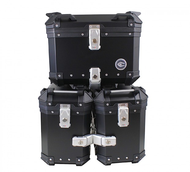 Coocase 3 darabos alumnium doboz szett (2x36L szimmetrikus + 45L) fek