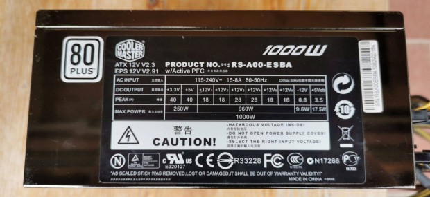 Cooler Master 1000W modulris tpegysg 80+