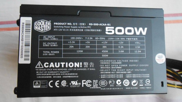 Cooler master 500w PC tpegysg