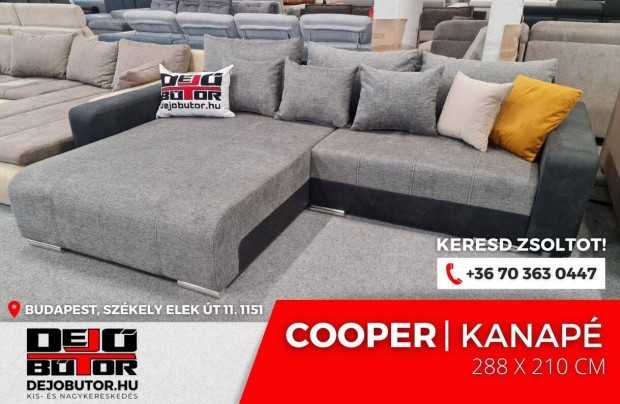 Cooper szrke rugs sarok kanap lgarnitra 288x210 cm gyazhat