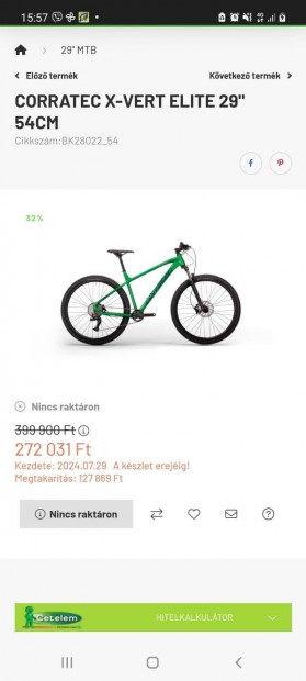 Corratec x vert Elite 29" 54 CM vadonatj kerkpr