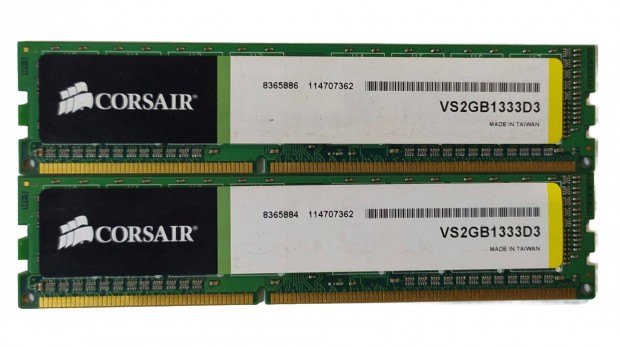 Corsair 4GB (2x2GB) DDR3 1333MHz cl9 memria