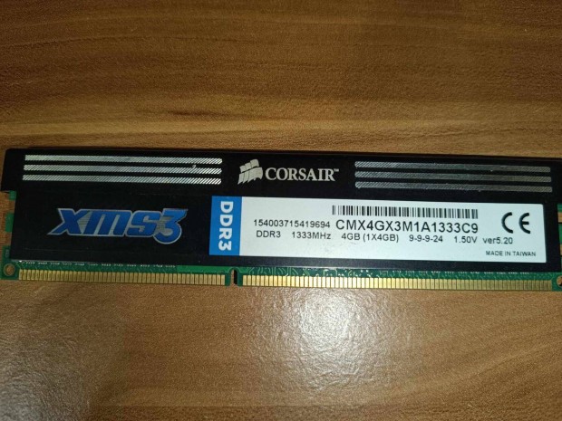 Corsair XMS3 1333MHz CL9 4GB memria