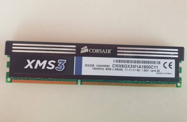 Corsair XMS3 DDR3 8GB 1600 MHz memria