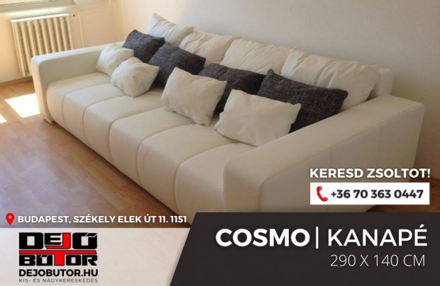 Cosmo szivacsos kanap lgarnitra 140x290 cm fehr gyazhat