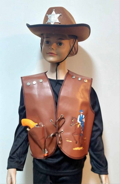 Cowboy sheriff western jelmez szett gyerekeknek, 3 rszes