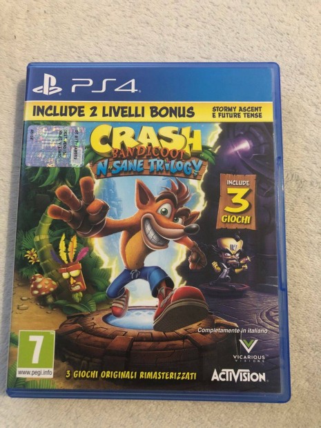 Cras Bandicoot N Sane Trilogy Ps4 Playstation 4 játék