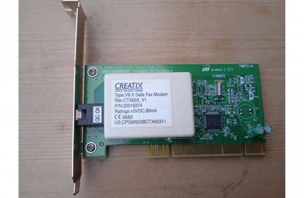 Creatix V9.X Data Fax Modem PCI krtya , hasznlt , mkdik