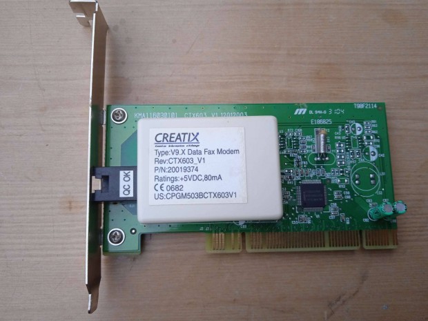 Creatix V9.X Data Fax Modem PCI krtya , hasznlt , mkdik