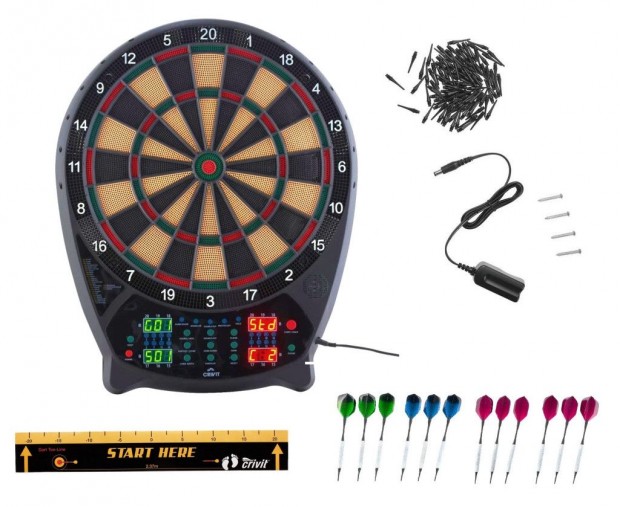 Crivit FS elektromos darts tbla 4 db vilgt LED kijelzvel, 3x4 da